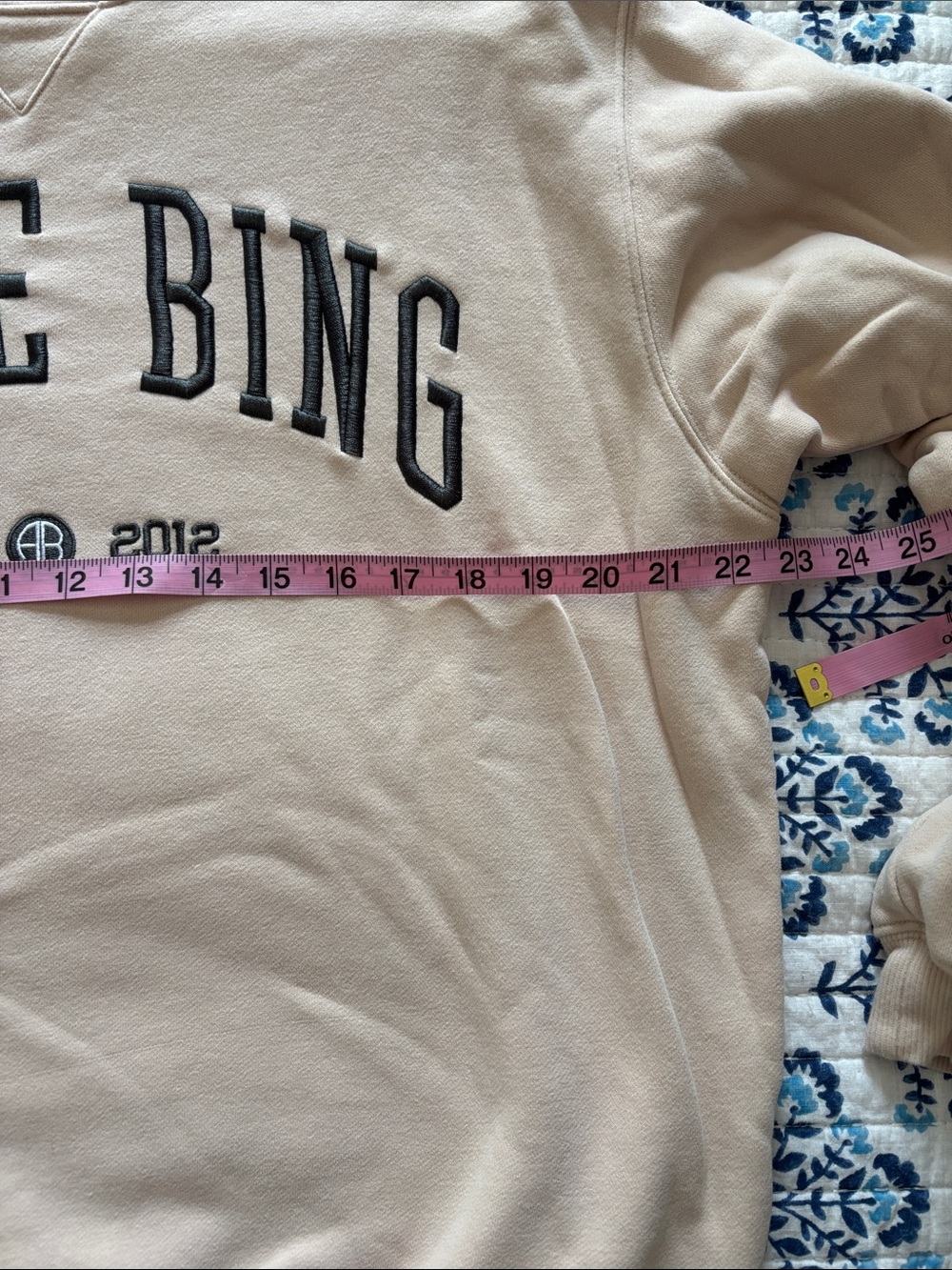 Anine Bing Cream Ramona Crewneck Sweater, Large - Picture 5 of 5